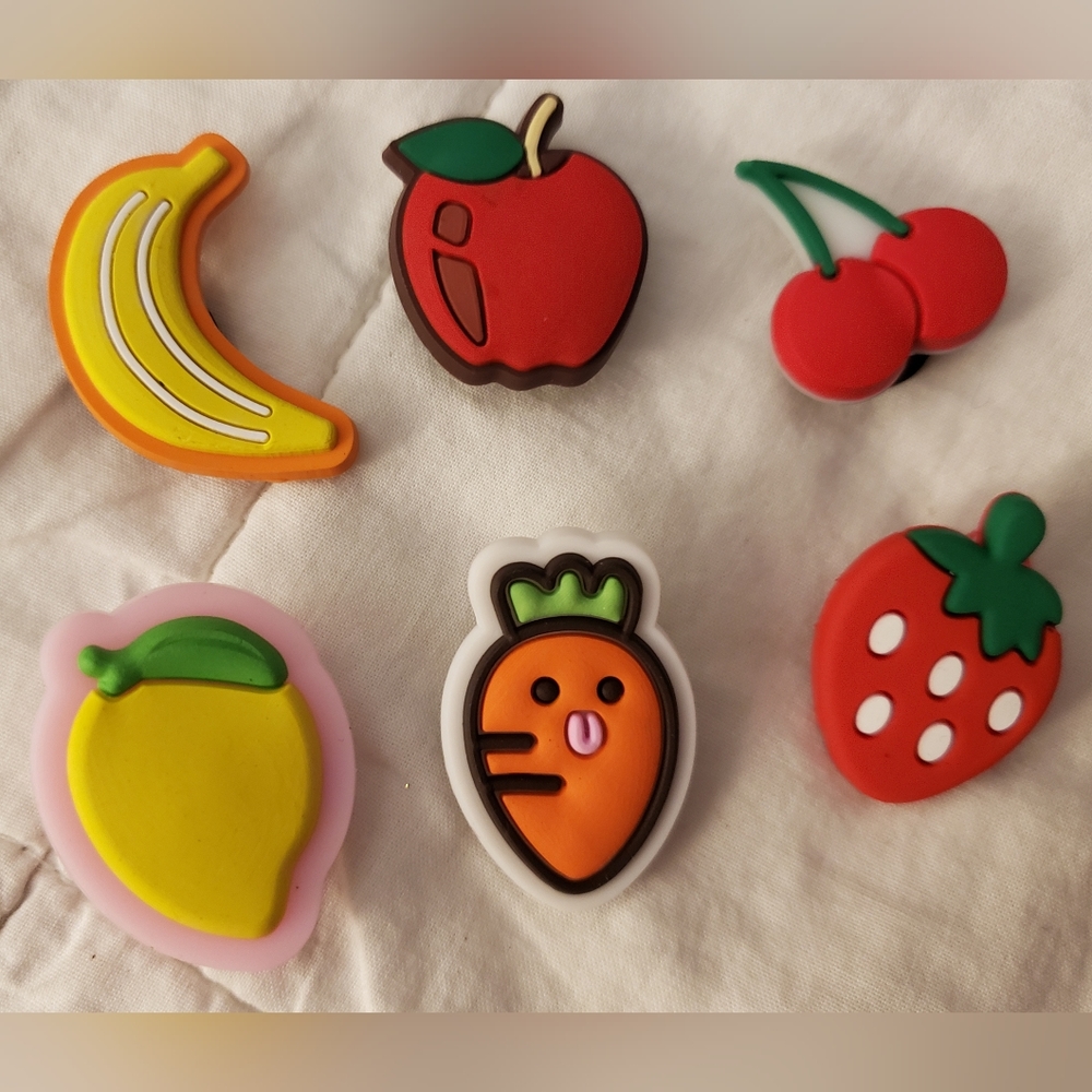 Lot of 6 NEW Fun Fruitty Crocs Charms/Shoe Jibbitz
